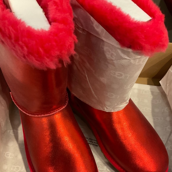 🆕UGG BAILEY BOW GLISTEN SIZE:10 NEW IN BOX COLOR RADISH SOLDOUT DEAD-STOCK - Picture 8 of 14